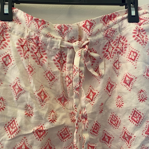 Artisan NY Cream & Red Linen Shorts Size S - Picture 5 of 9